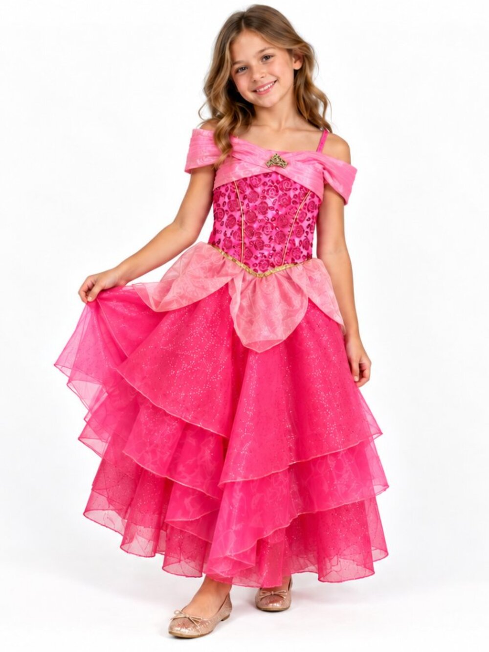 Disney Store Princess Aurora Sleeping Beauty Halloween Costume Dress Girl 9/10